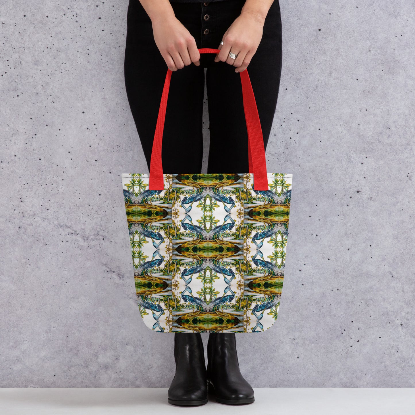 Blue Heron Reflection Tote bag