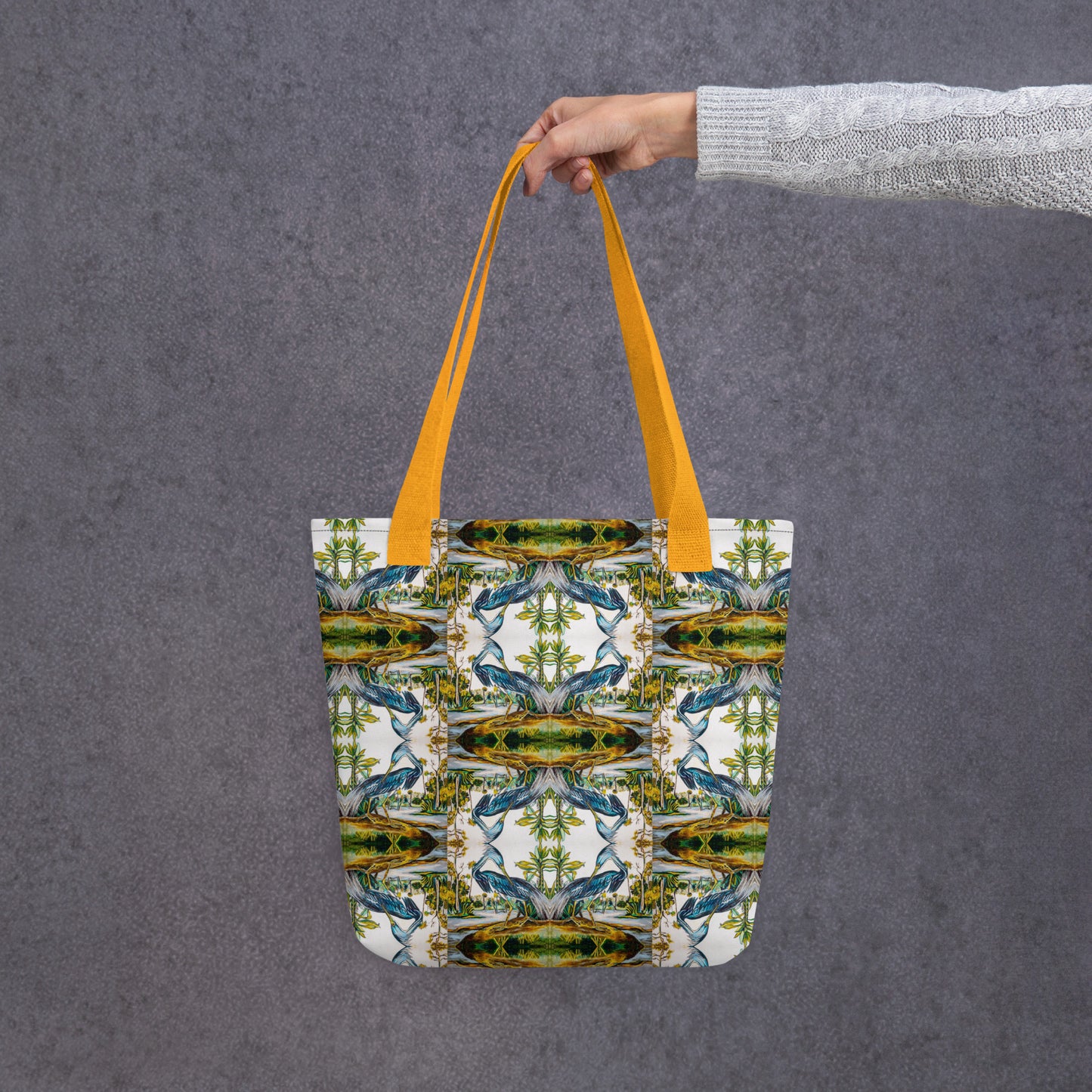 Blue Heron Reflection Tote bag