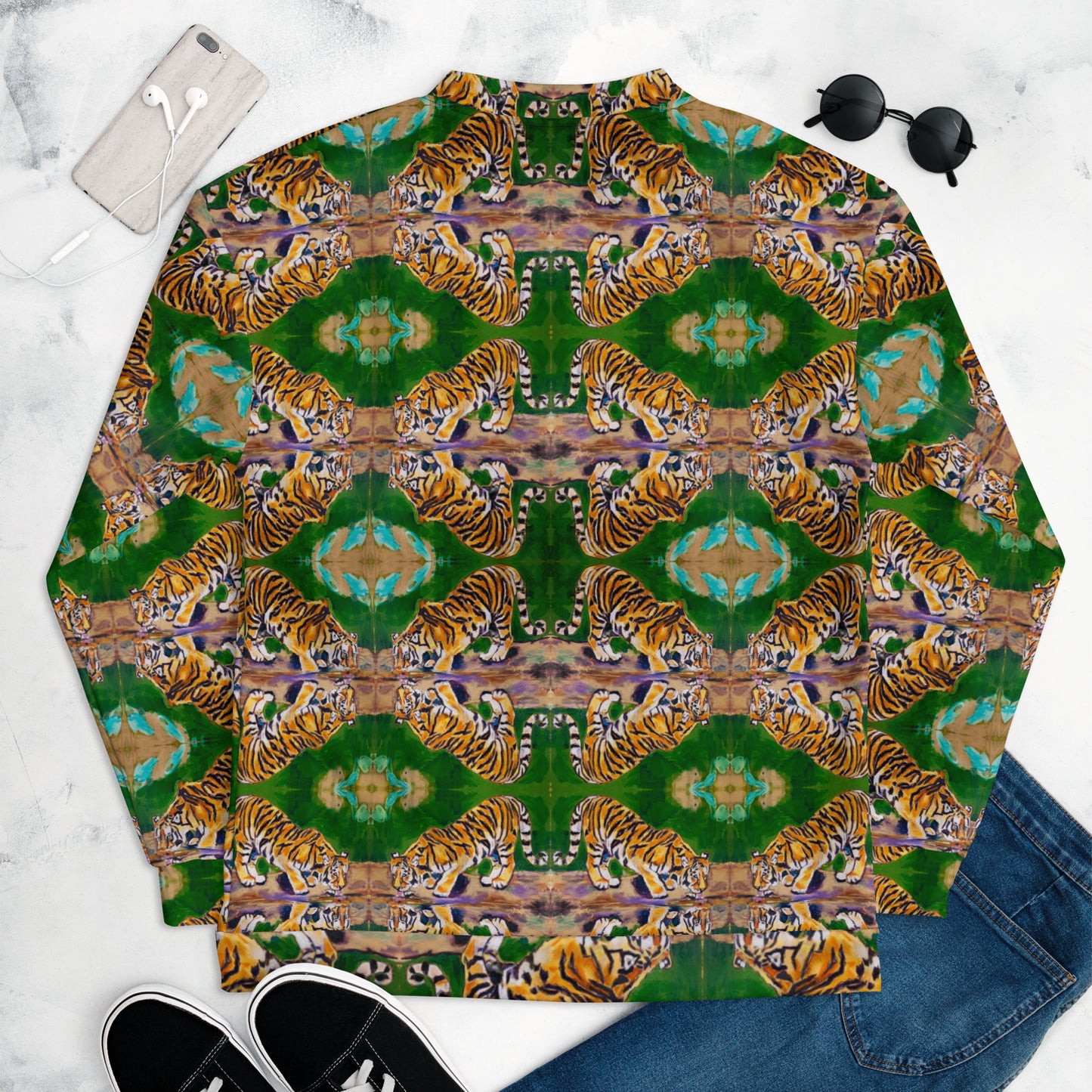 Tiger Reflections Unisex Bomber Jacket