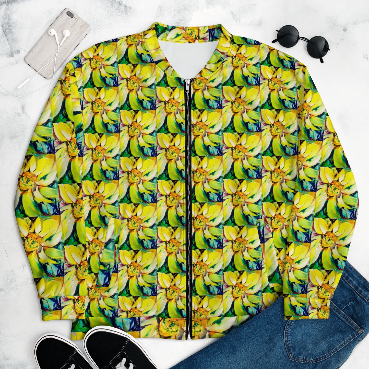 Bosco Sunflower Unisex Bomber Jacket