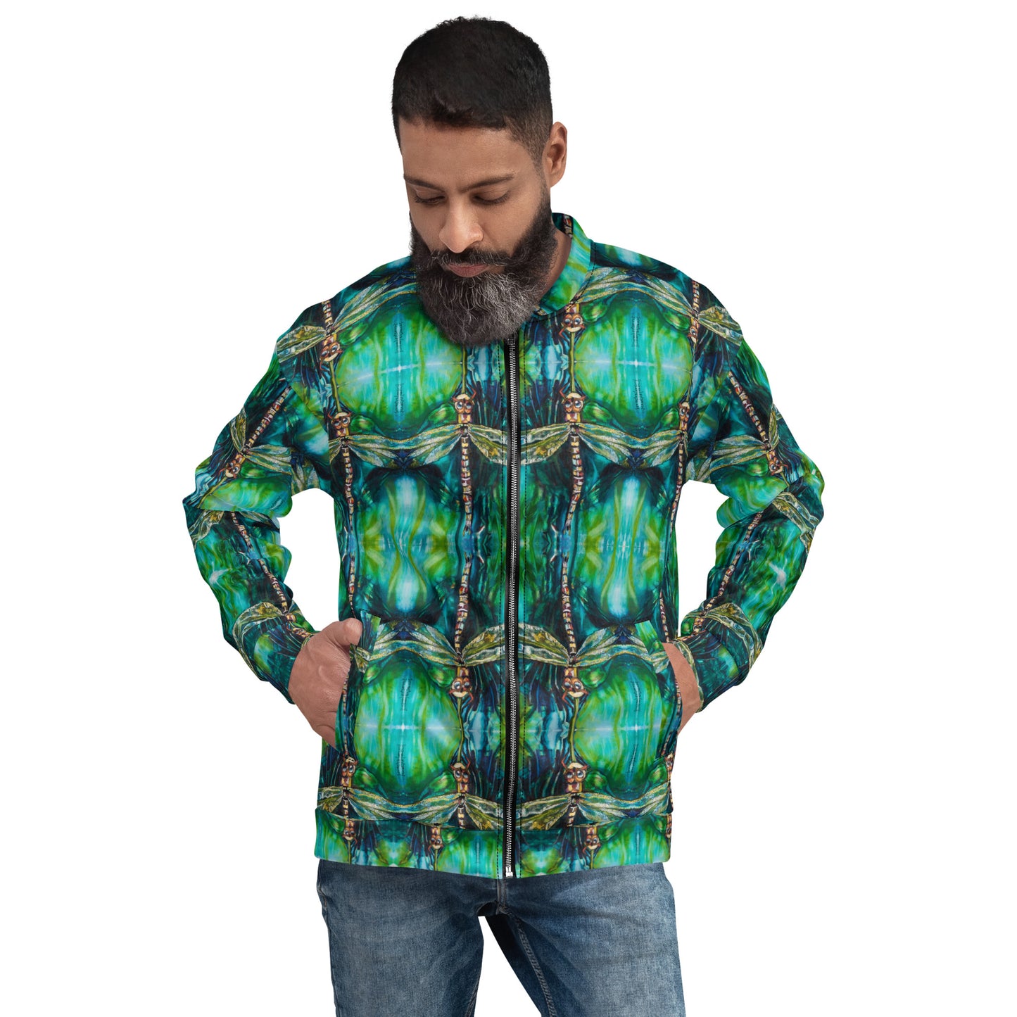 Green Dragonfly Unisex Bomber Jacket