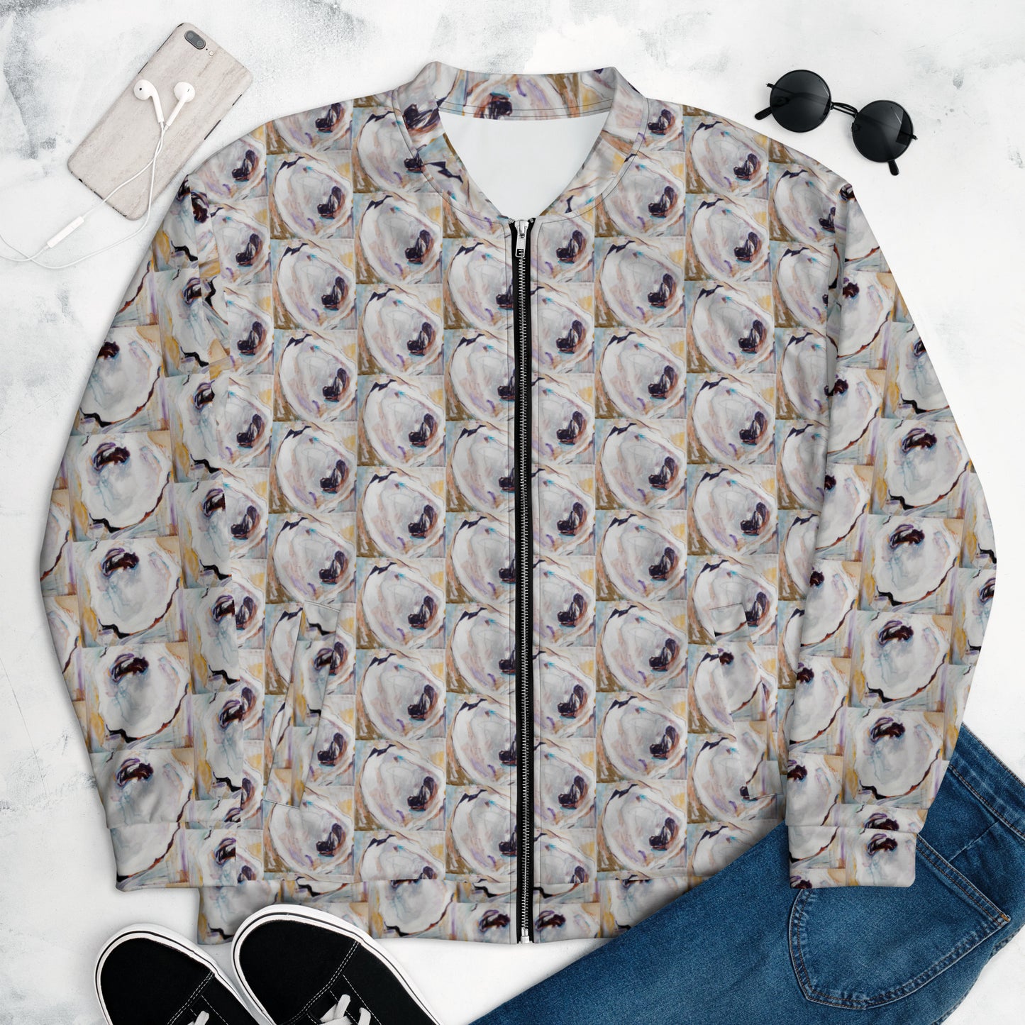 Yin & Yang Oyster Shells Unisex Bomber Jacket