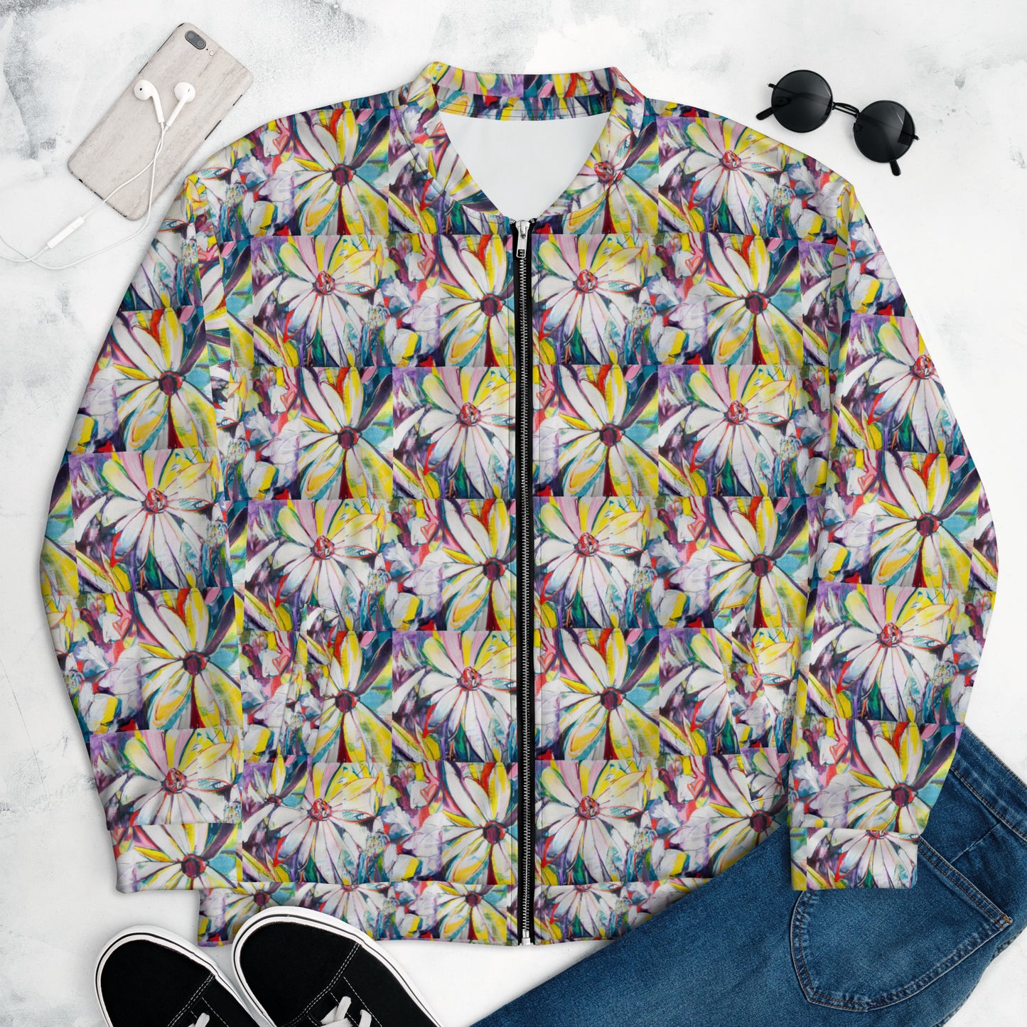 Zinnias Unisex Bomber Jacket