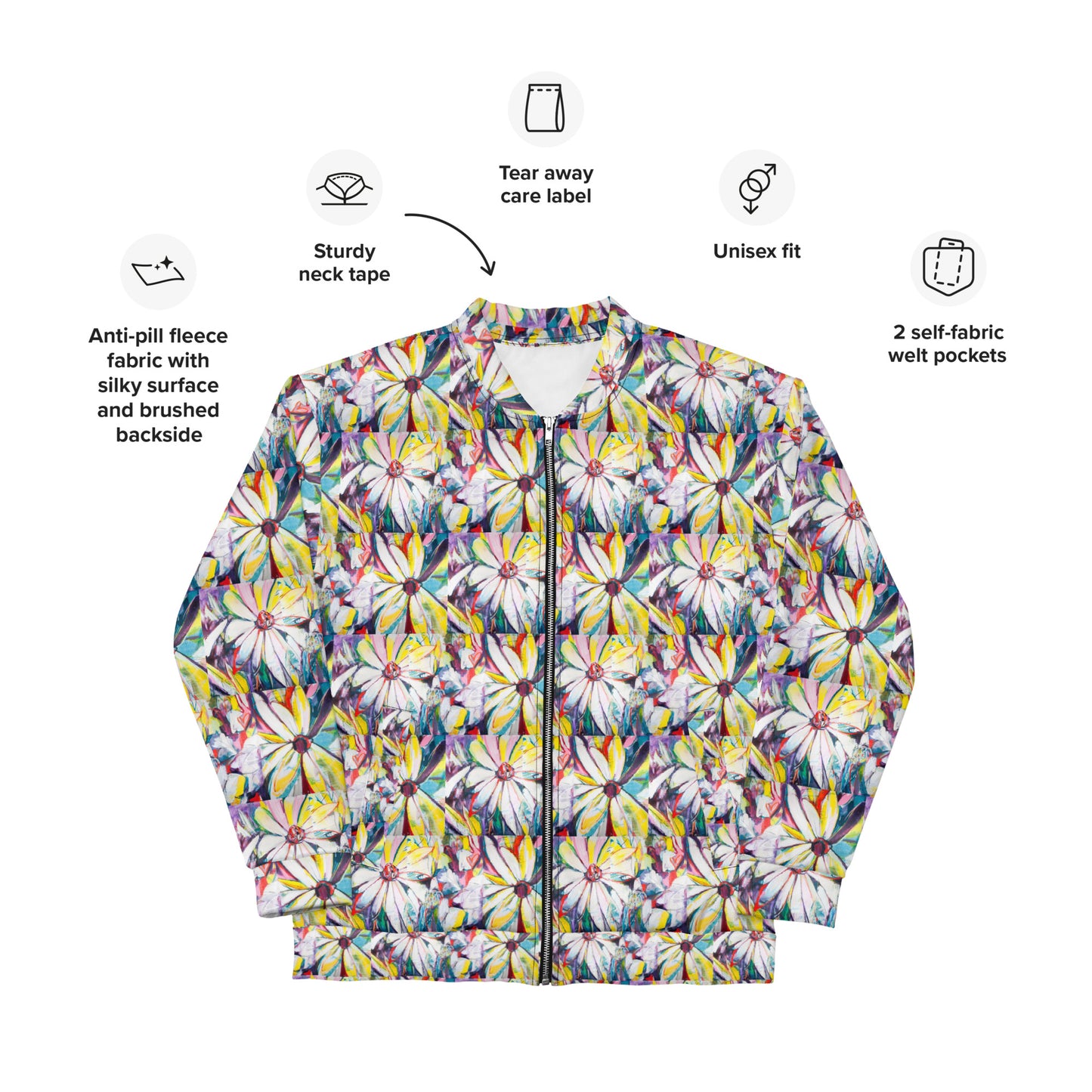 Zinnias Unisex Bomber Jacket
