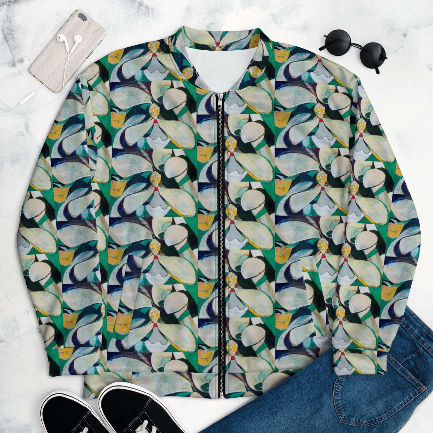 Cubist Magnolia Unisex Bomber Jacket