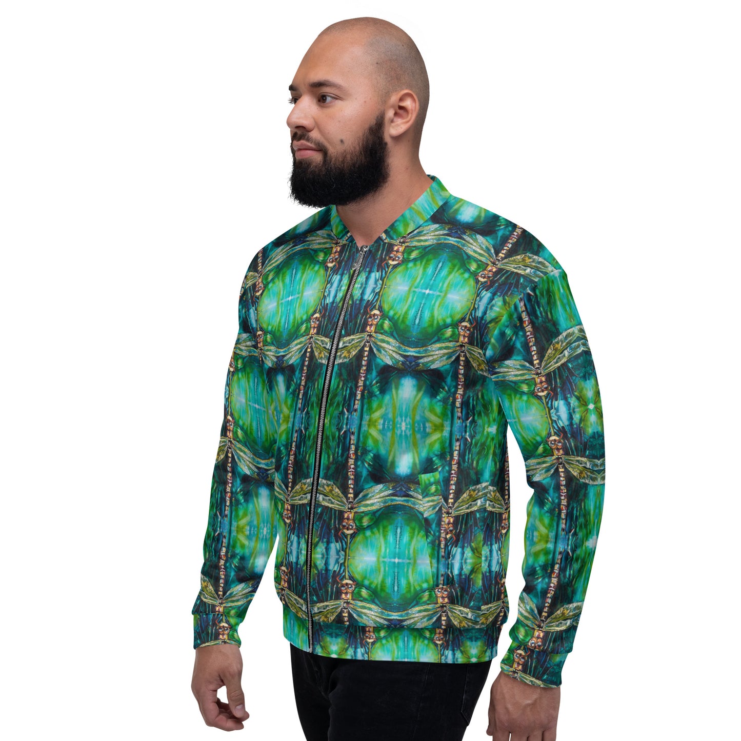 Green Dragonfly Unisex Bomber Jacket