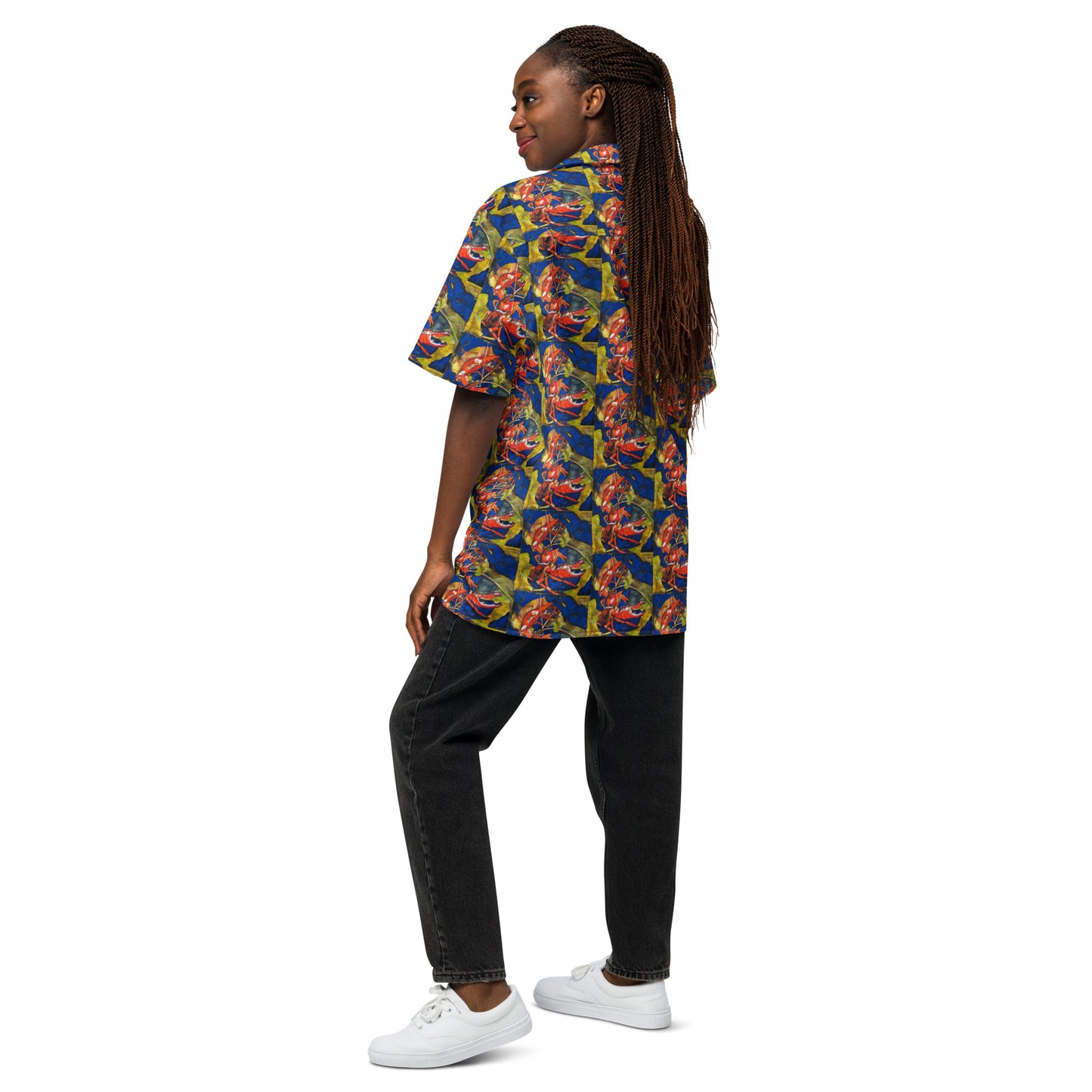 Crawfish in Habitat II Unisex button shirt