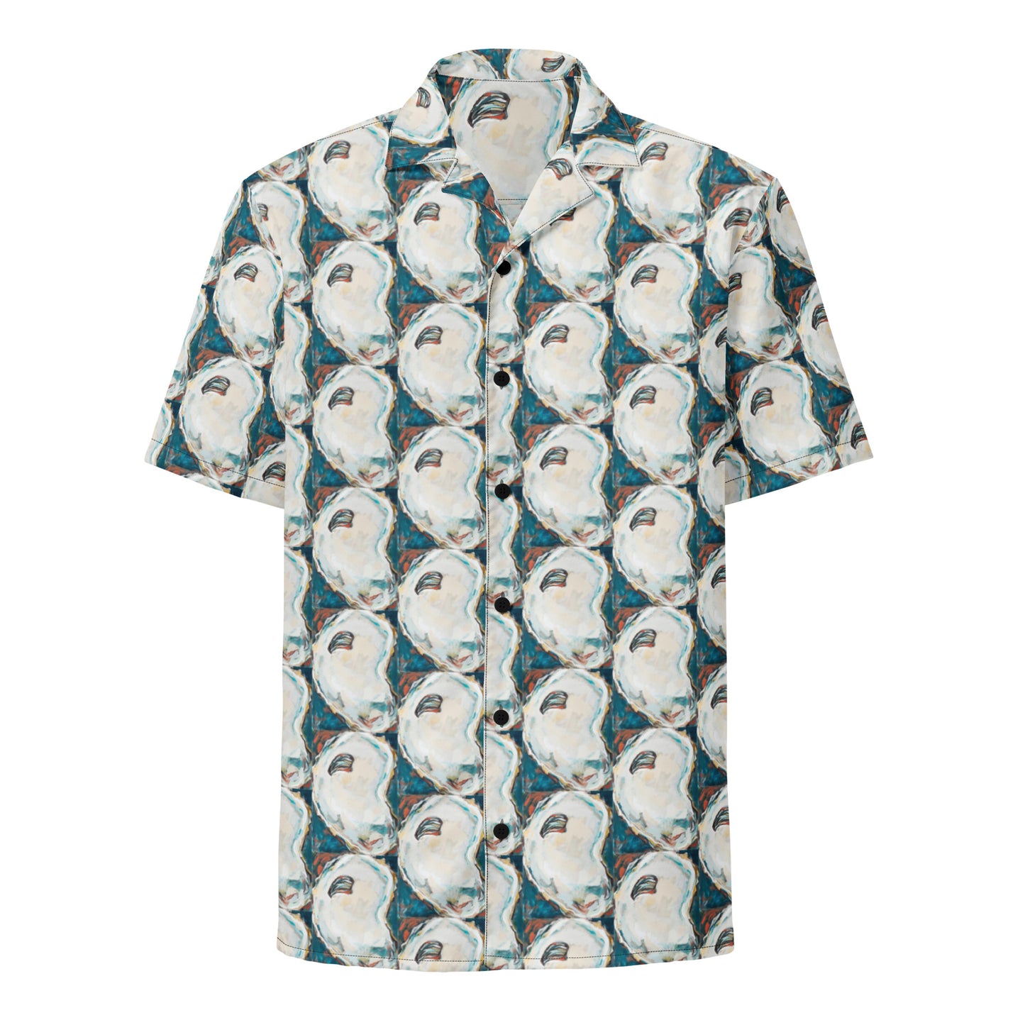 Teal Oyster Shells Unisex button shirt