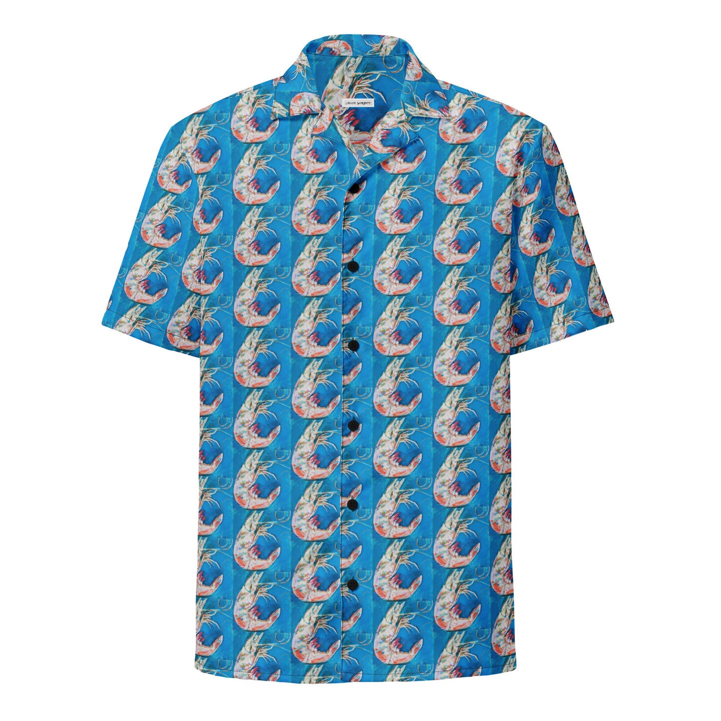 Blue Shrimp Unisex button shirt