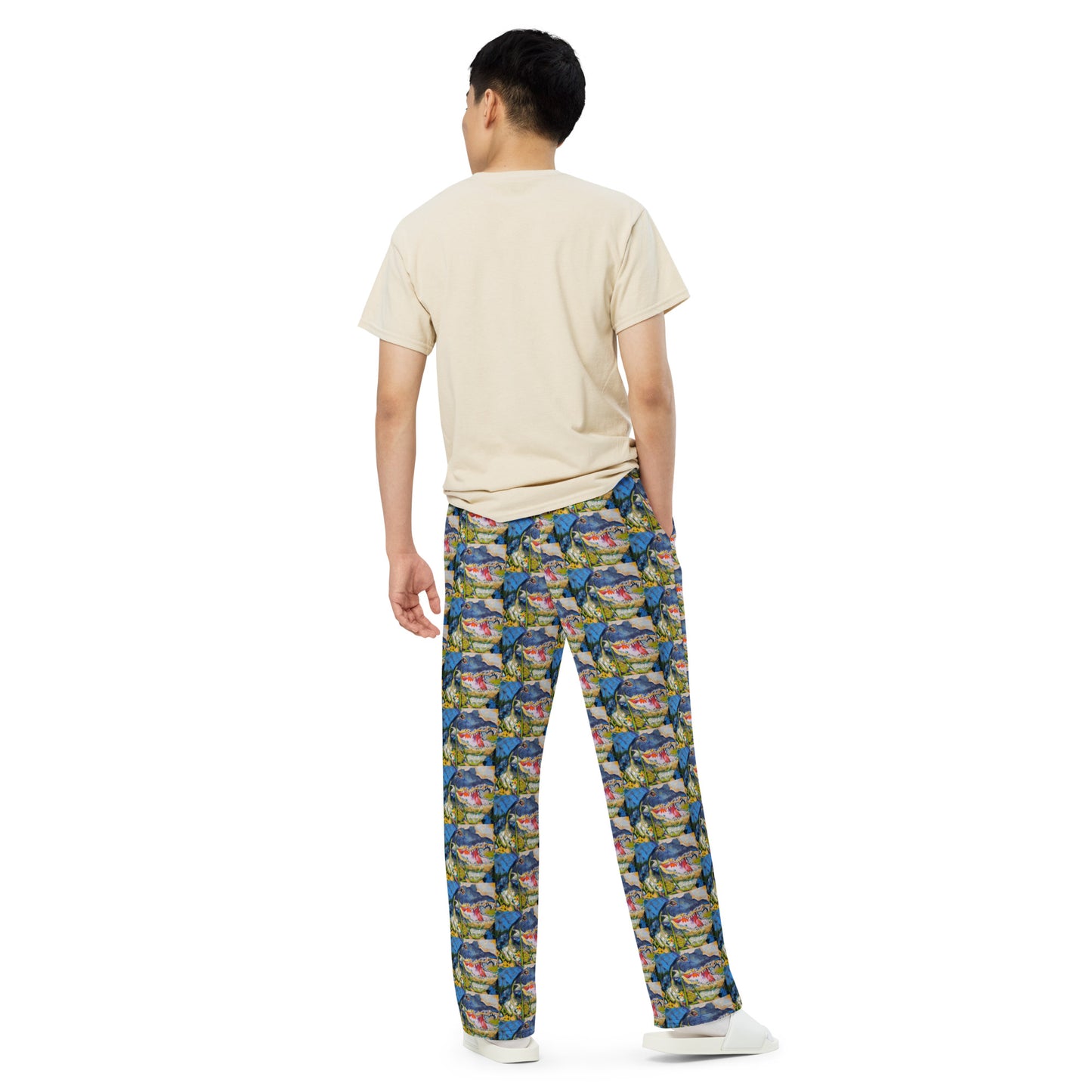 Gator in Wildflowers All-over print unisex wide-leg pants