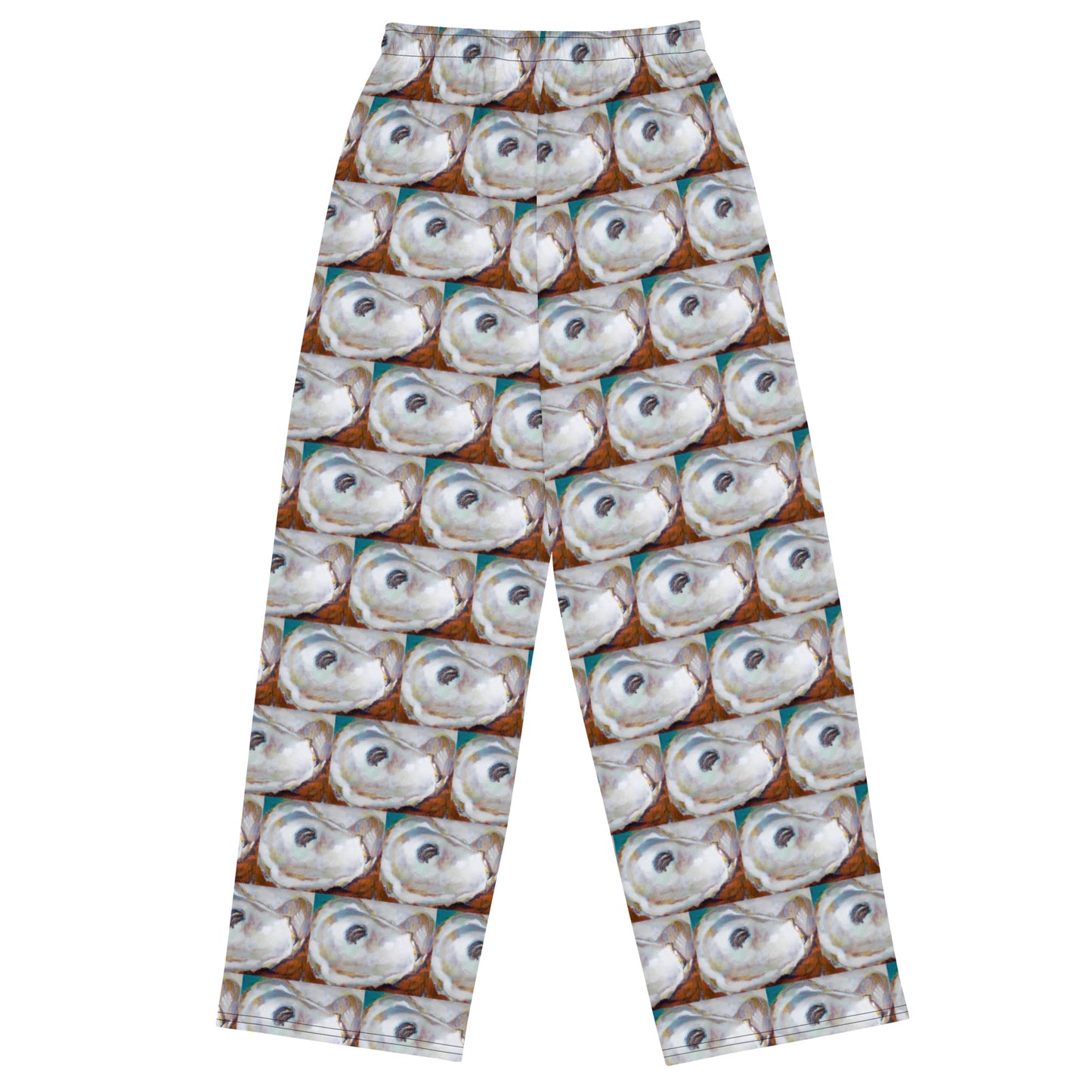 Oyster Shells- red and teal All-over print unisex wide-leg pants