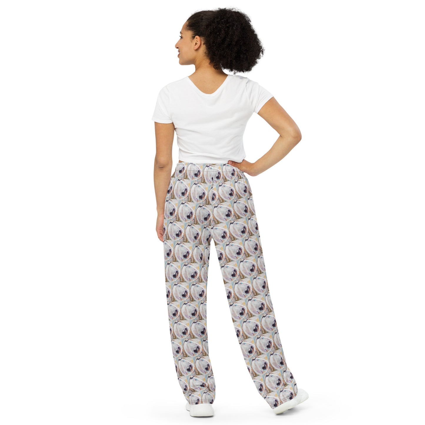 Yin and Yang Oyster Shells All-over print unisex wide-leg pants