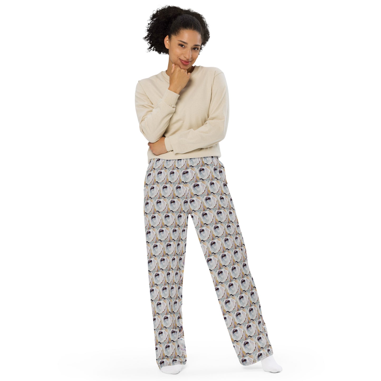 Yin and Yang Oyster Shells All-over print unisex wide-leg pants