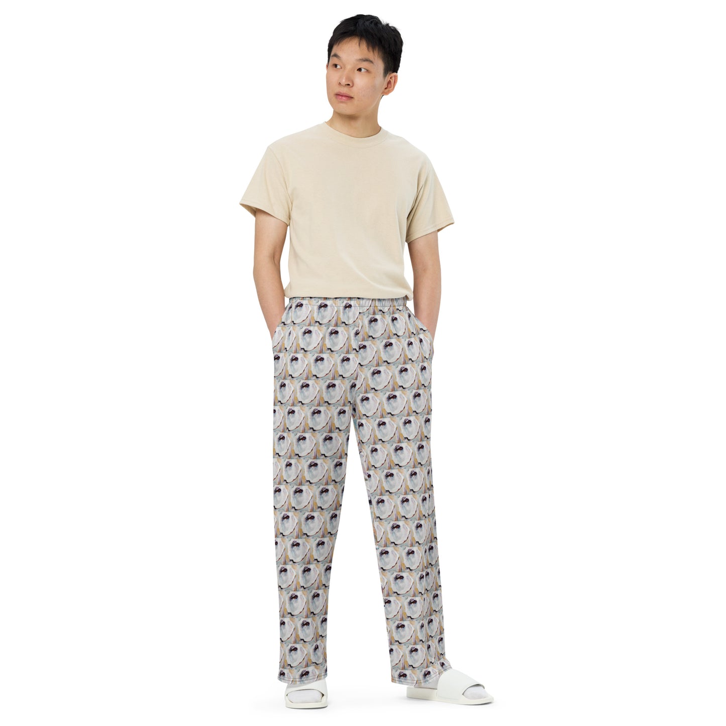 Yin and Yang Oyster Shells All-over print unisex wide-leg pants