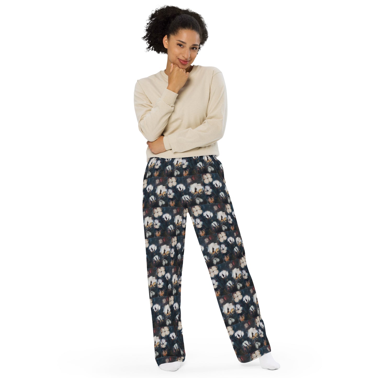 Cotton at Night All-over print unisex wide-leg pants