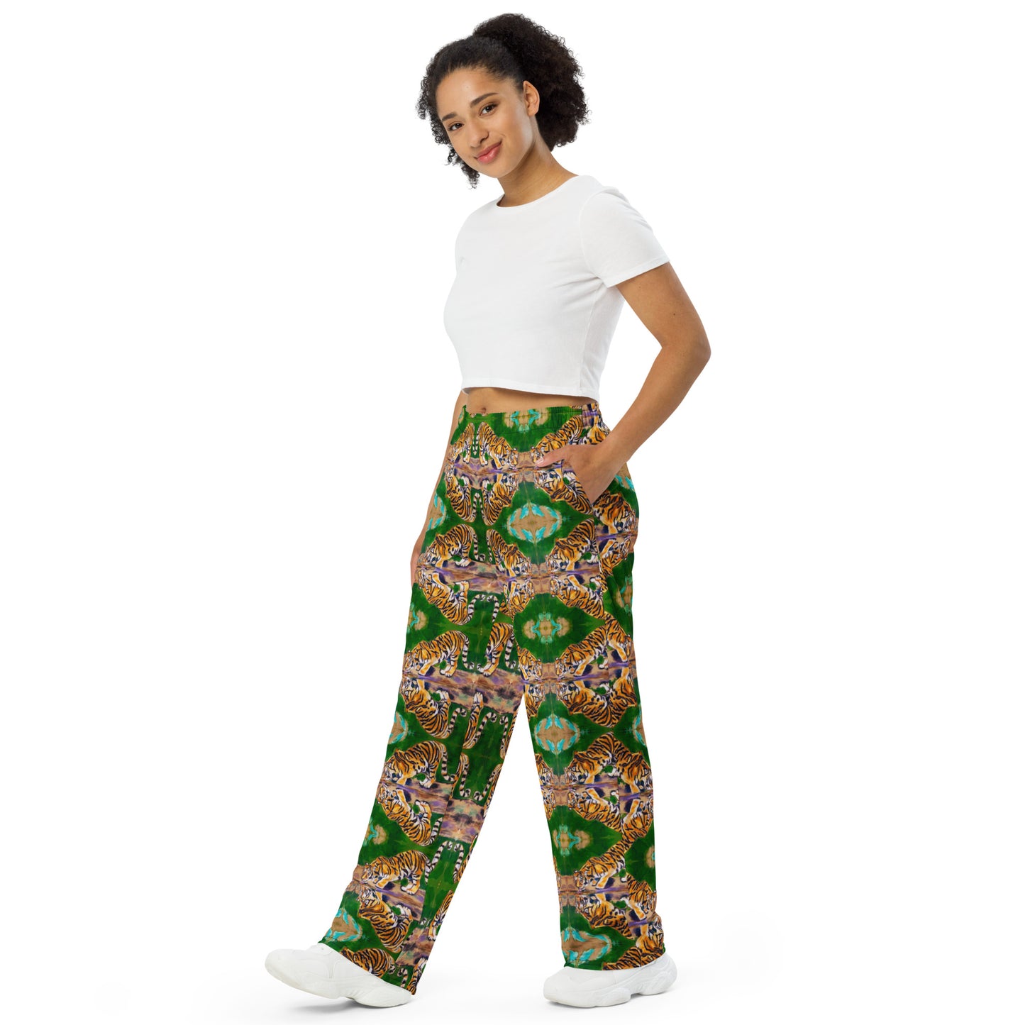 Tiger Reflections All-over print unisex wide-leg pants