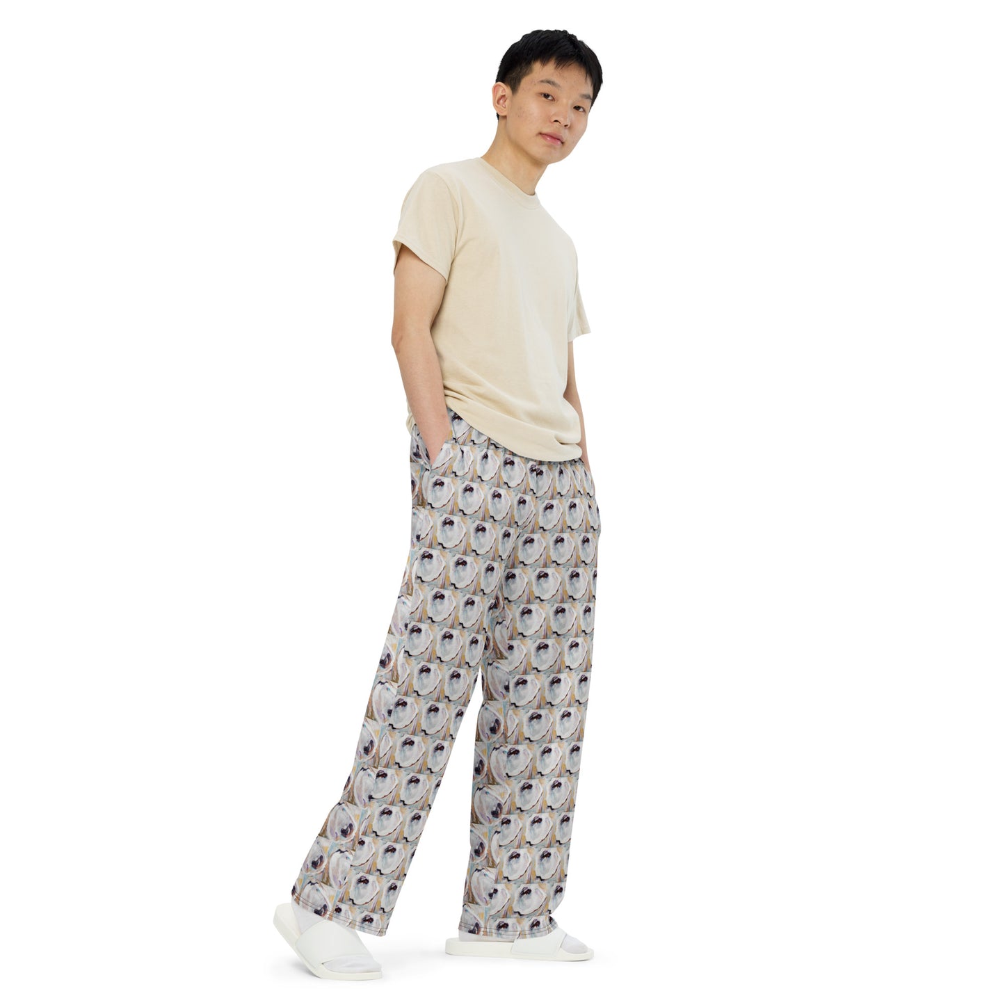 Yin and Yang Oyster Shells All-over print unisex wide-leg pants