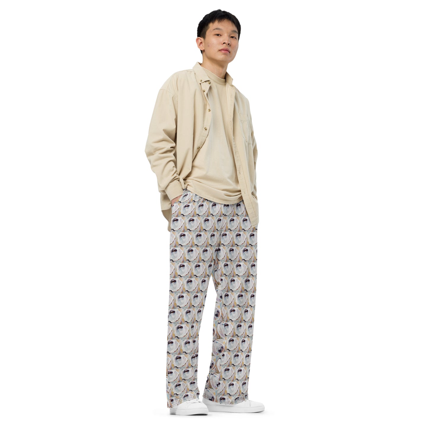 Yin and Yang Oyster Shells All-over print unisex wide-leg pants