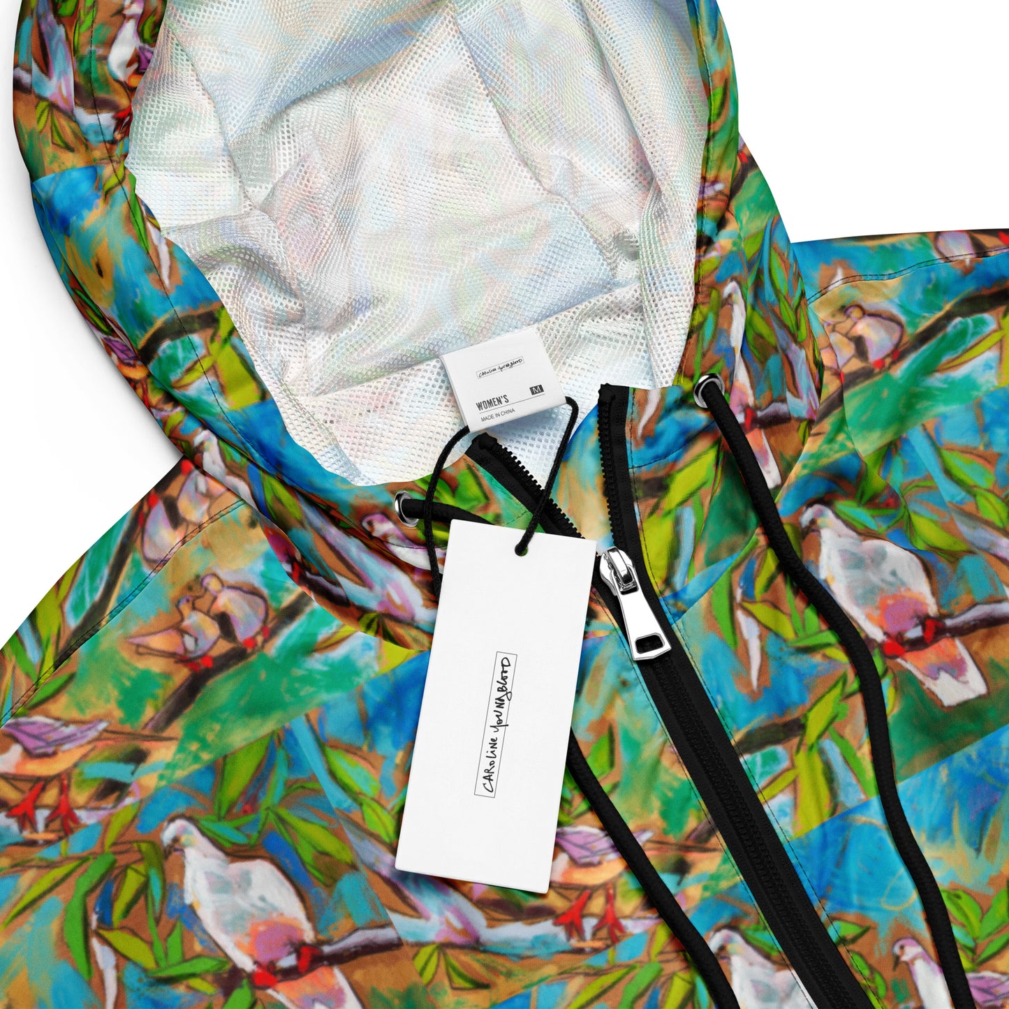 Doves in Oasis of Love and Peace Women’s cropped windbreaker