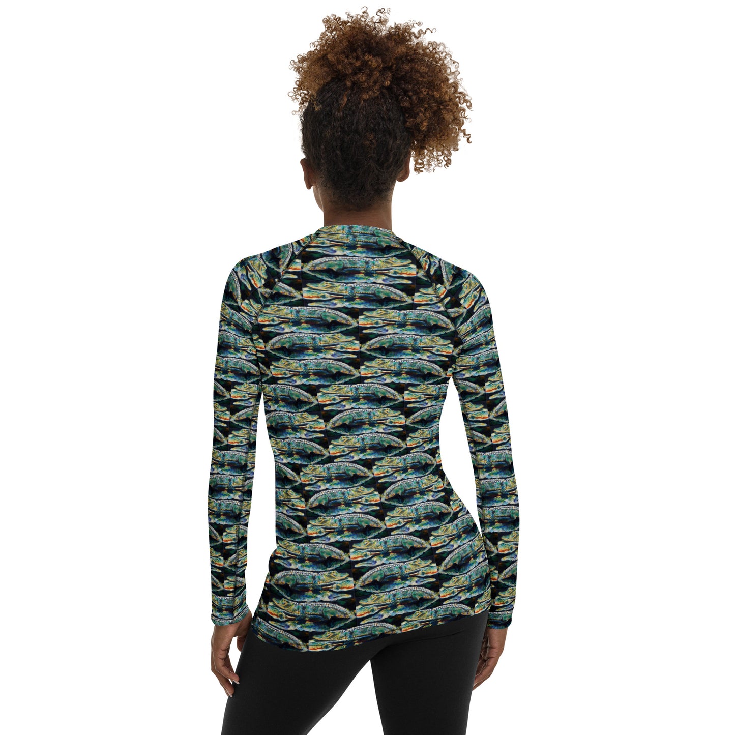 Psychedelic Gator Pattern Women's Rash Guard