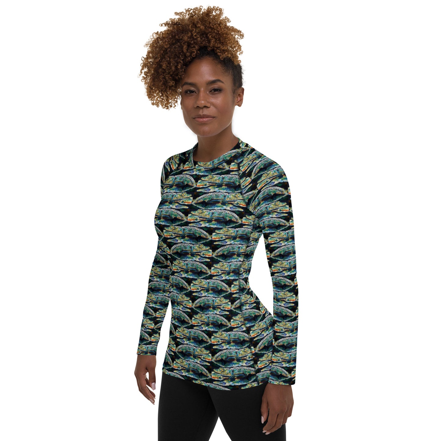 Psychedelic Gator Pattern Women's Rash Guard