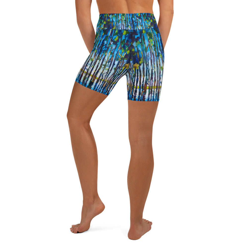 Bold Cypress Reflections Yoga Shorts