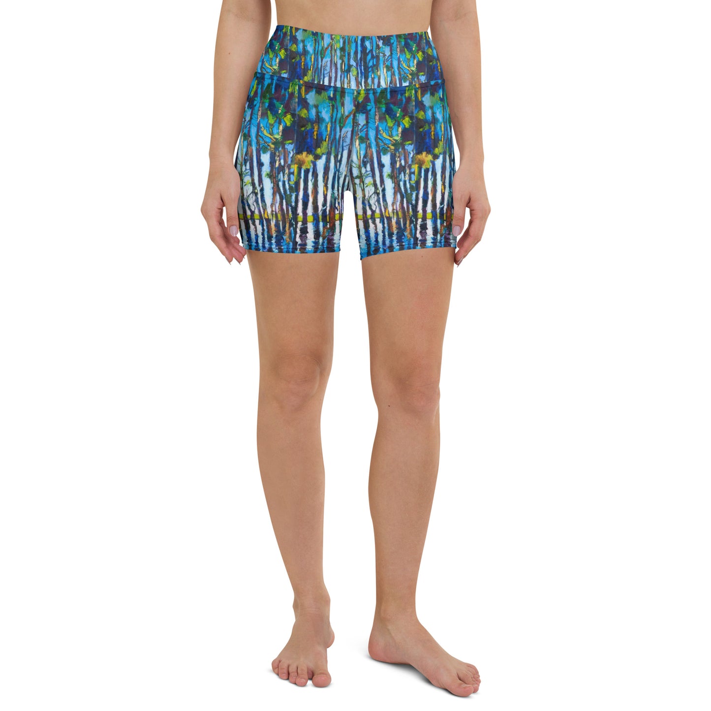 Bold Cypress Reflections Yoga Shorts