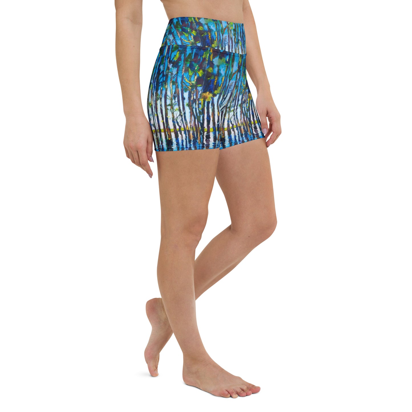 Bold Cypress Reflections Yoga Shorts