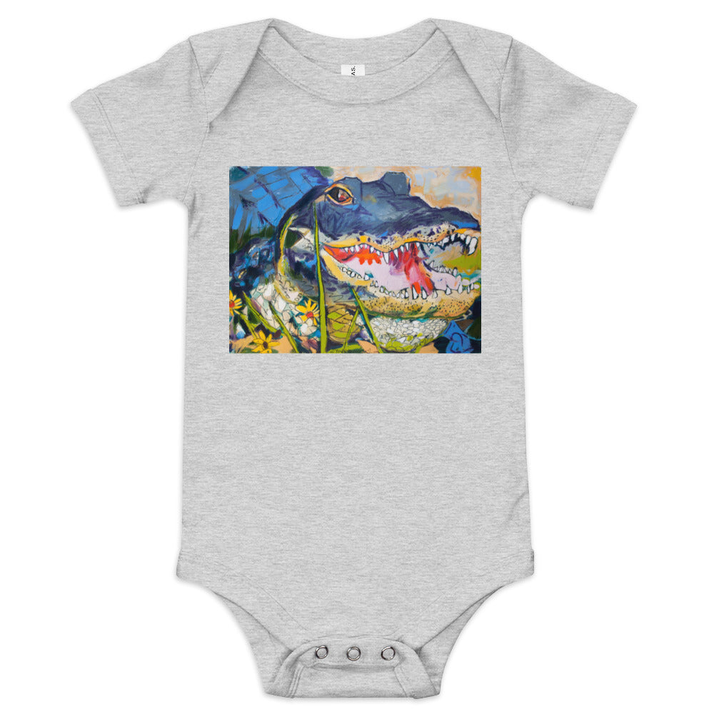 Gator in Wildflowers Baby short sleeve one piece