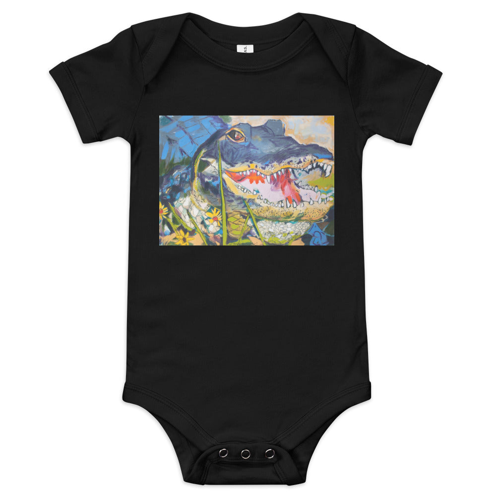 Gator in Wildflowers Baby short sleeve one piece