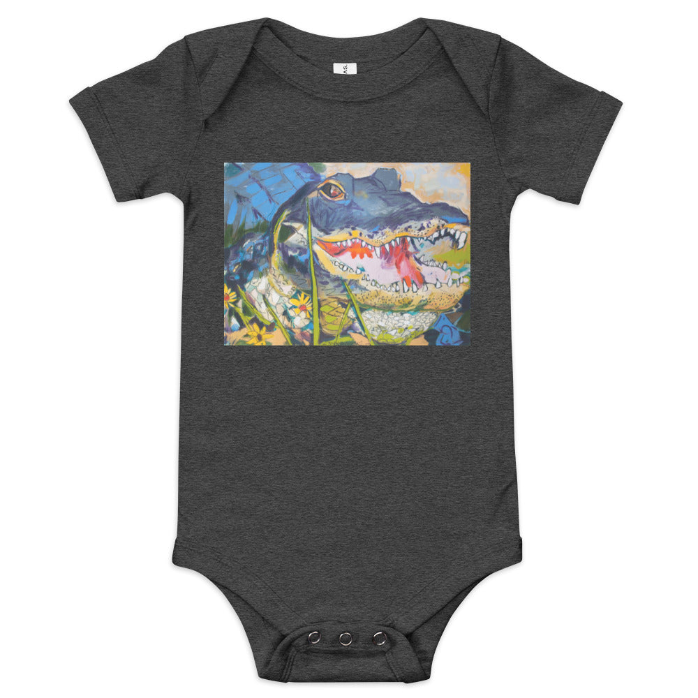 Gator in Wildflowers Baby short sleeve one piece