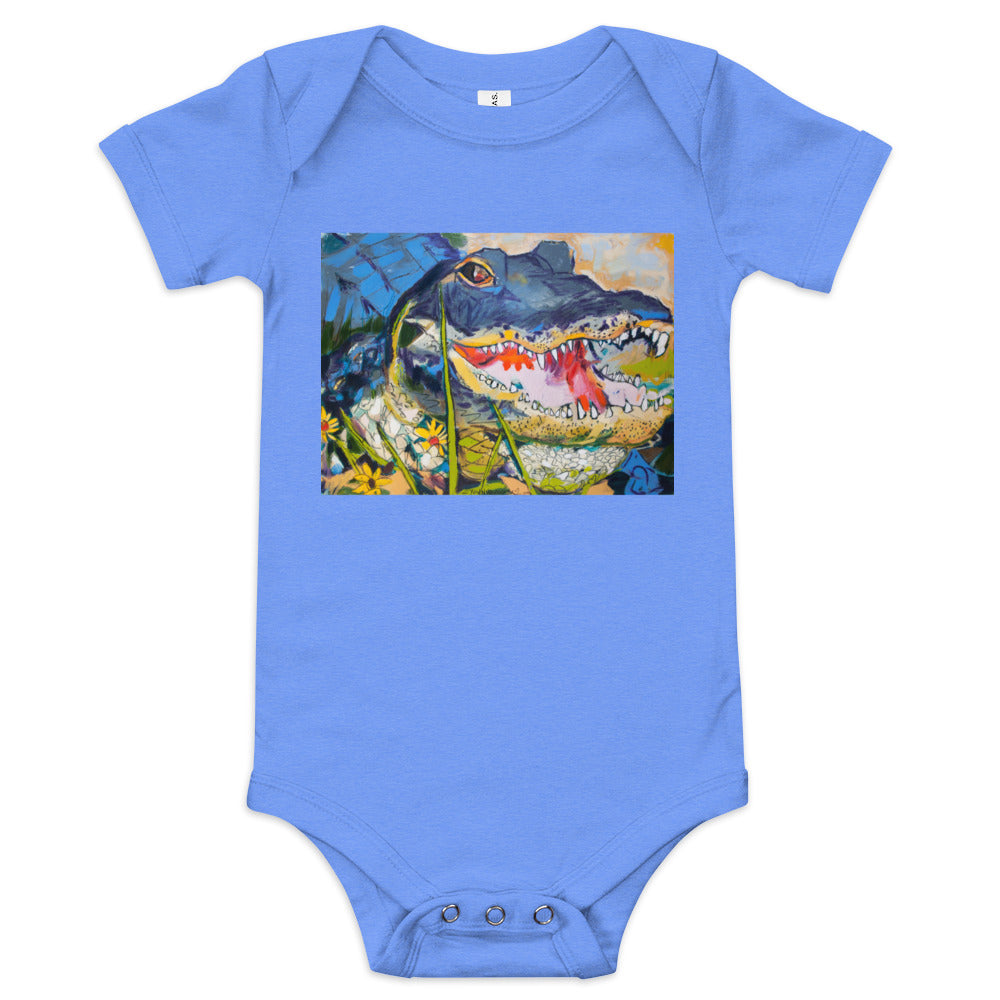 Gator in Wildflowers Baby short sleeve one piece