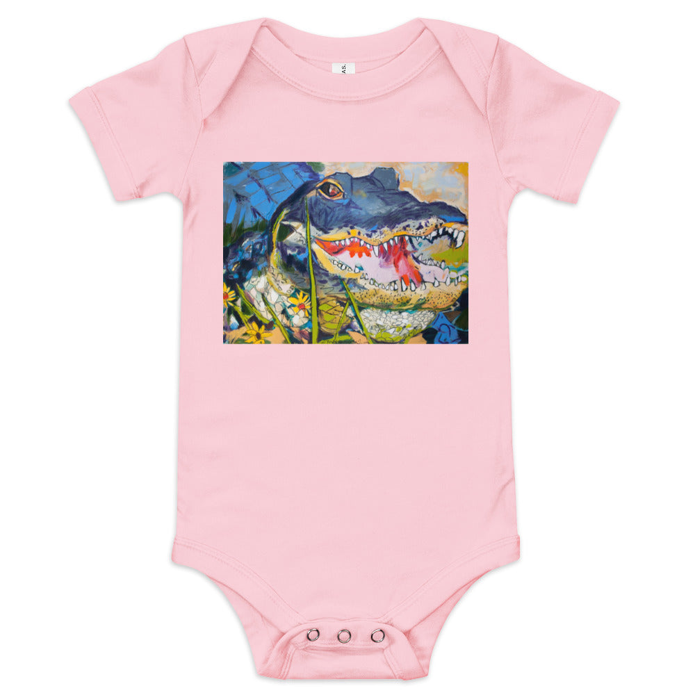 Gator in Wildflowers Baby short sleeve one piece