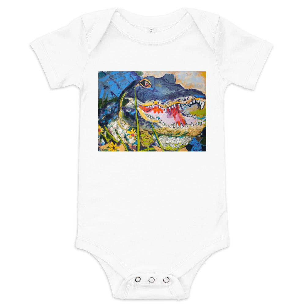 Gator in Wildflowers Baby short sleeve one piece