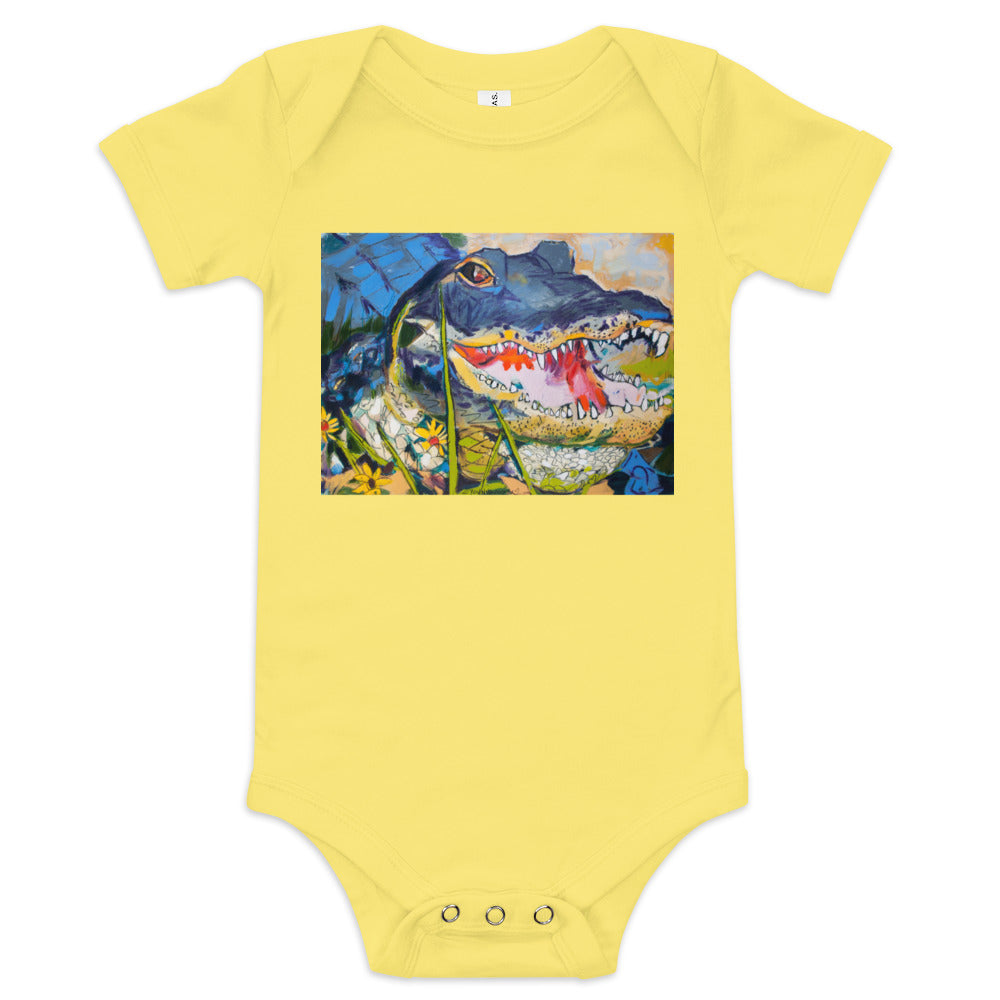 Gator in Wildflowers Baby short sleeve one piece