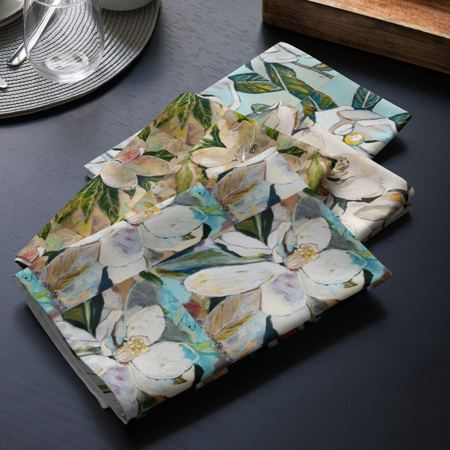 Soft Magnolia Cloth napkin set