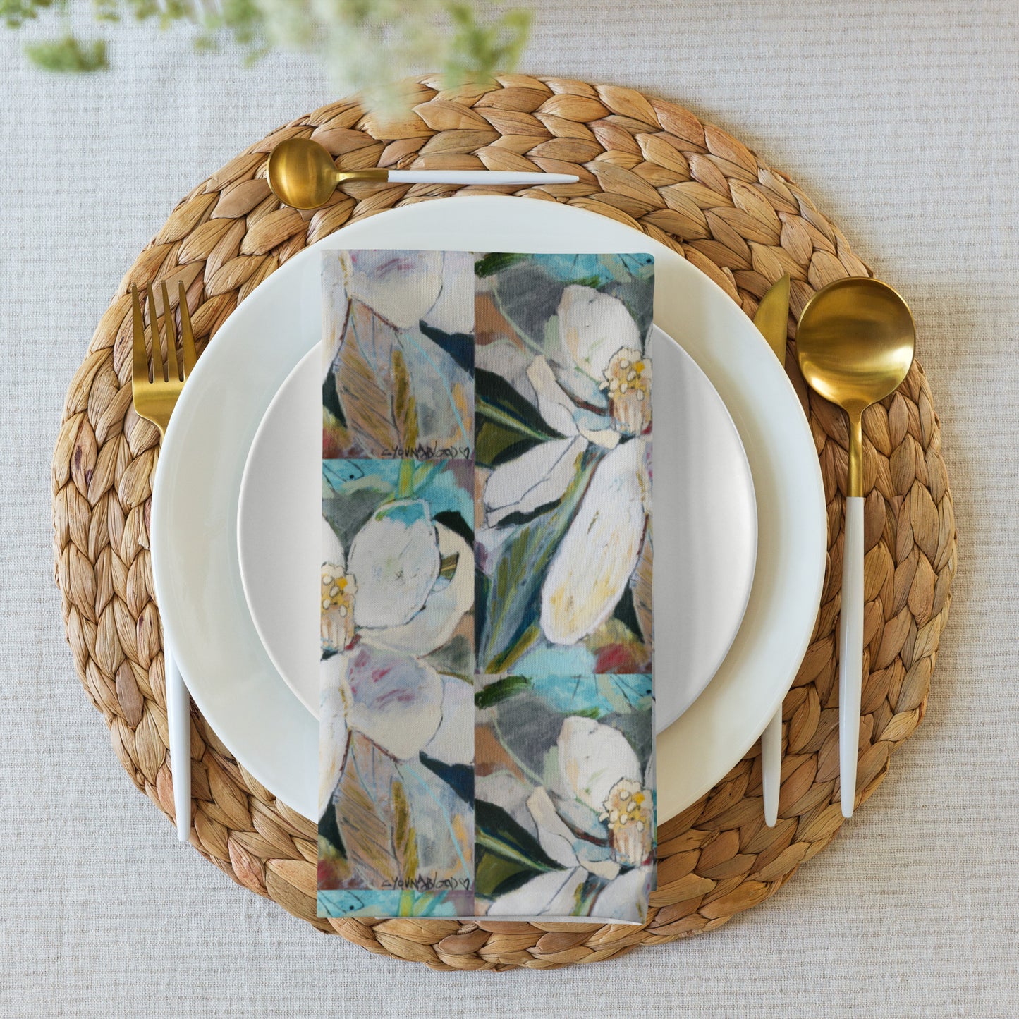 Soft Magnolia Cloth napkin set