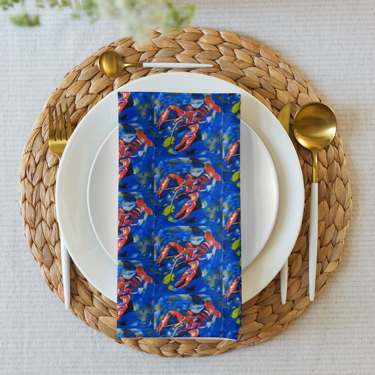 Louisiana Seafood Small Pattern Cloth napkin set