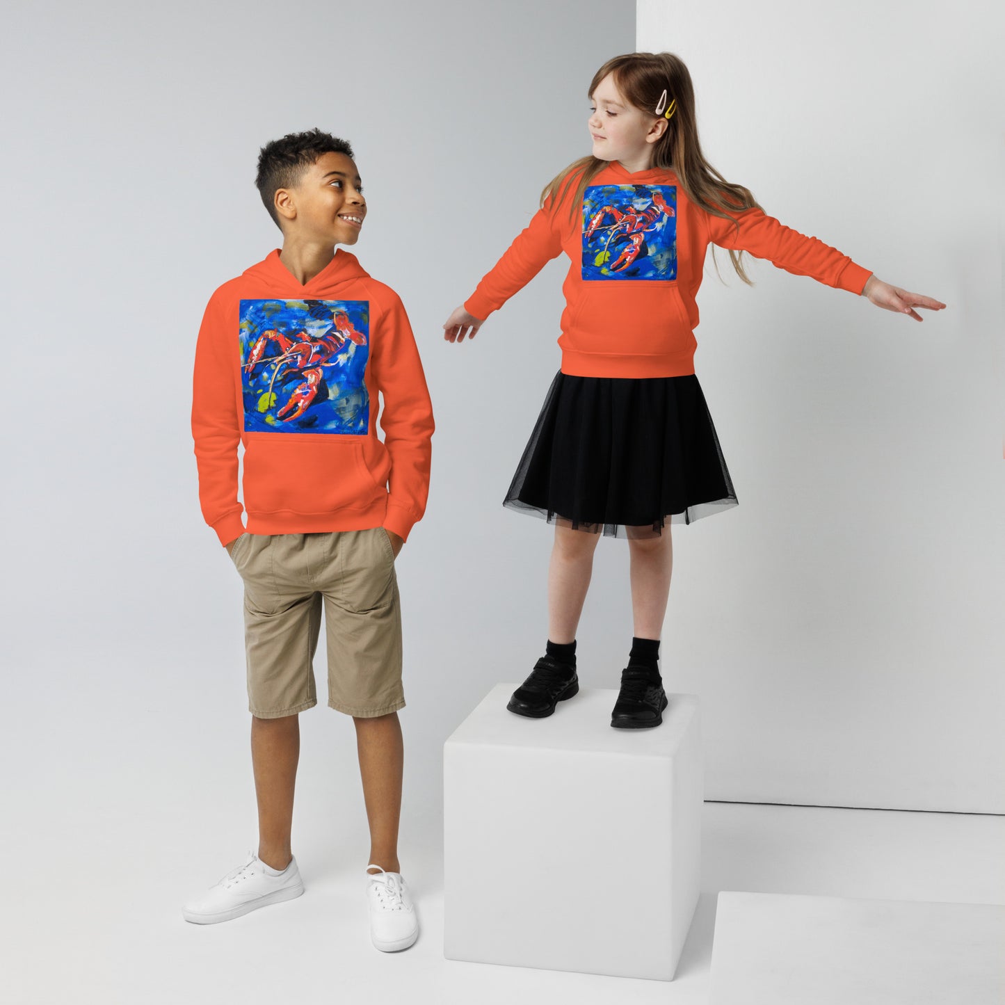 Crawfish in Habitat Kids eco hoodie