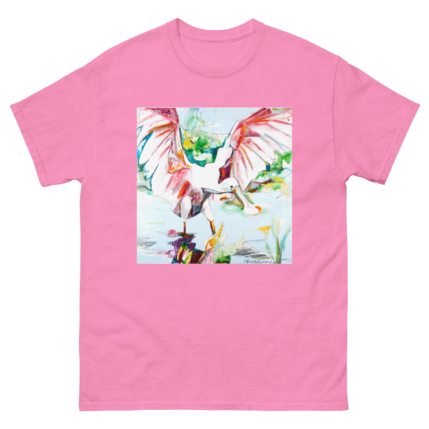 Roseate Spoonbill with Her Heart Open II Unisex classic tee