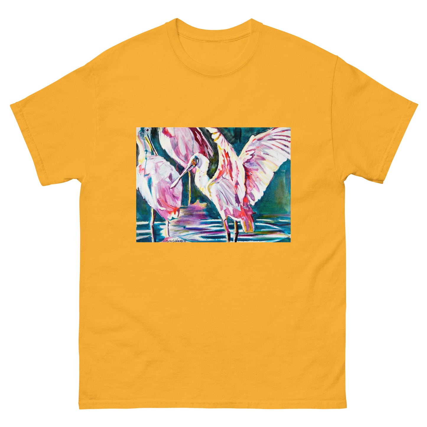 Roseate Spoonbill with Her Heart Open classic tee