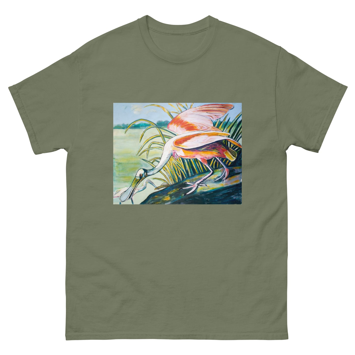 Roseate Spoonbills in the Marsh Unisex classic tee