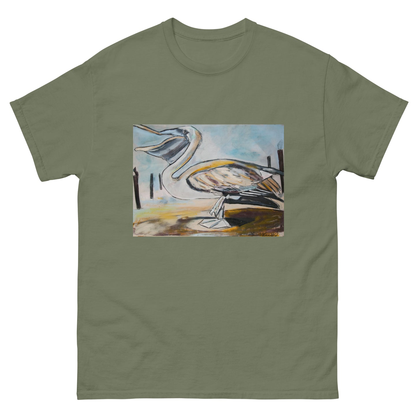 Brown Pelican on the Shore Unisex classic tee