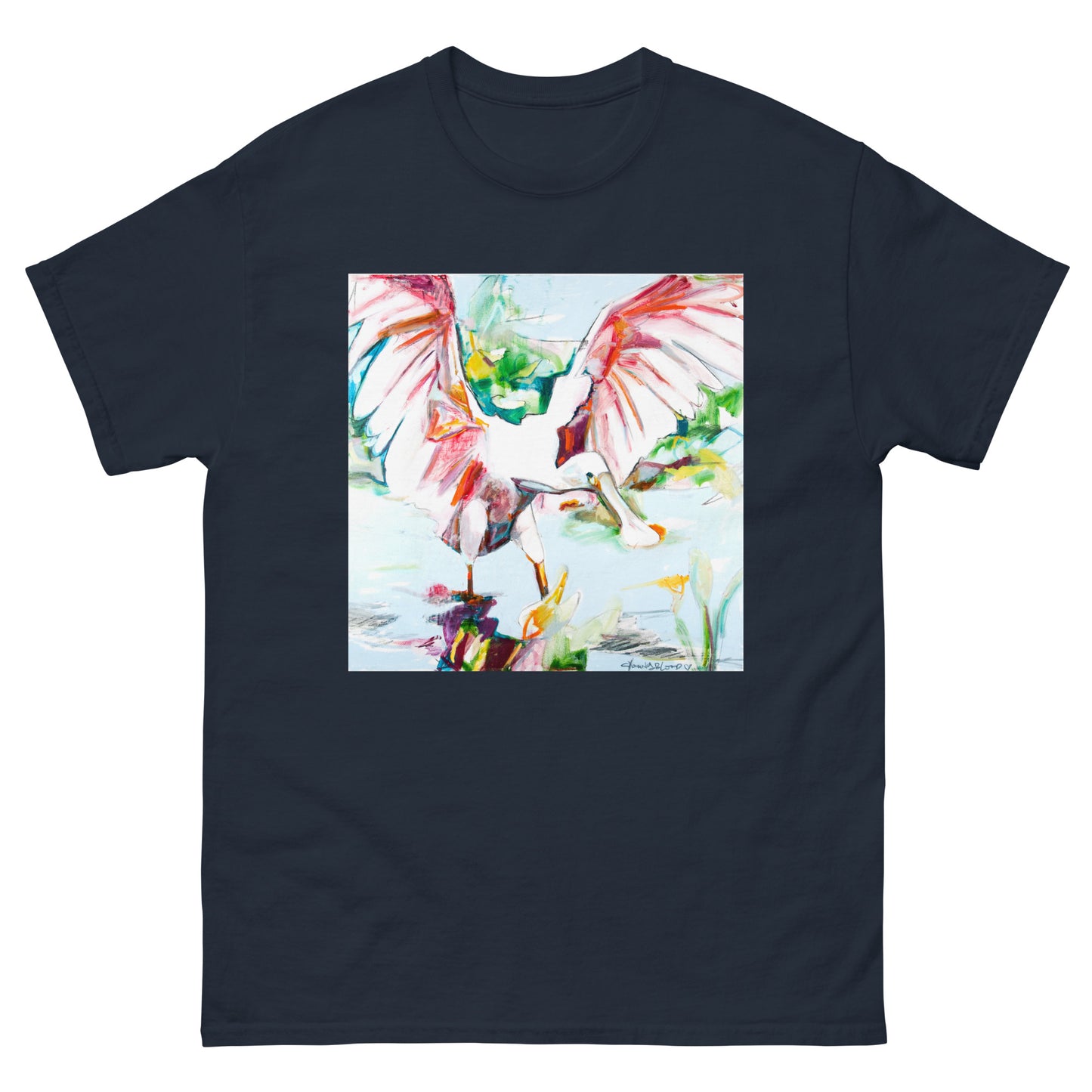 Roseate Spoonbill with Her Heart Open II Unisex classic tee