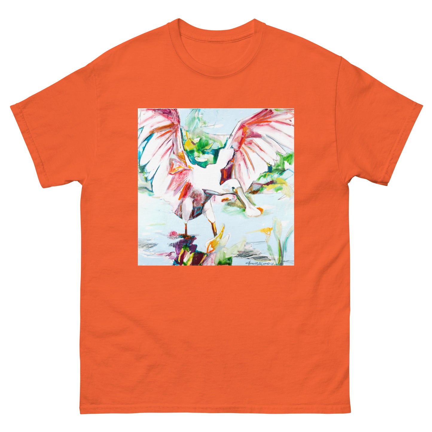 Roseate Spoonbill with Her Heart Open II Unisex classic tee