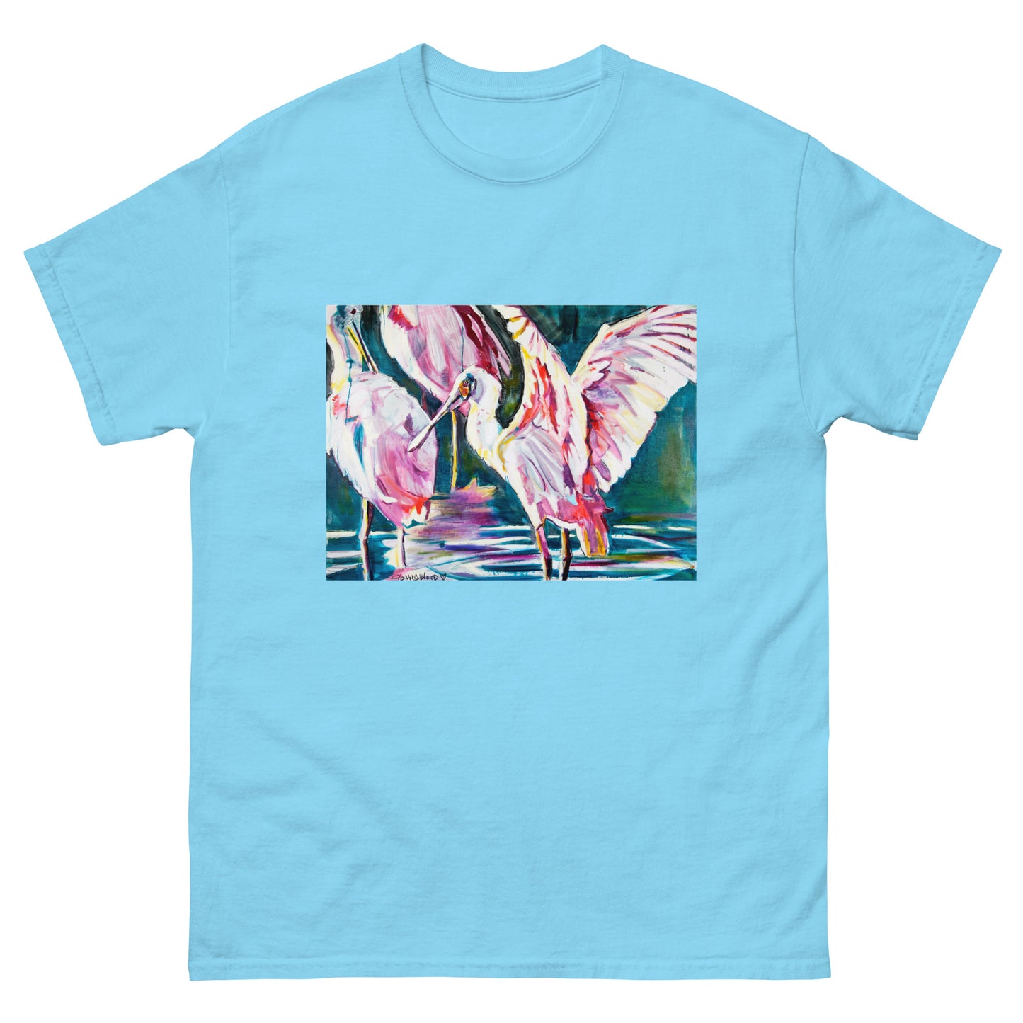 Roseate Spoonbill with Her Heart Open classic tee