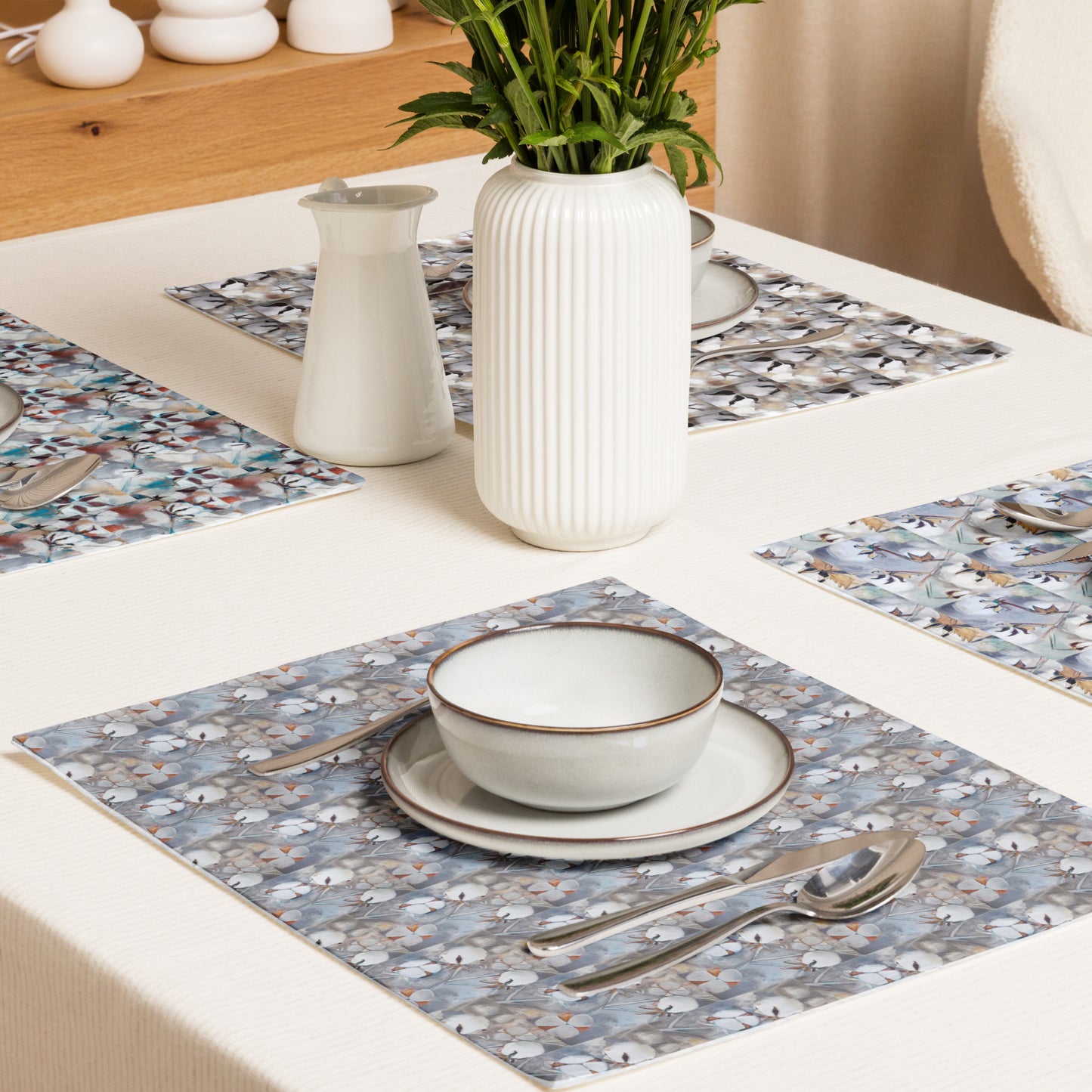 Soft Neutral Cotton Placemat Set