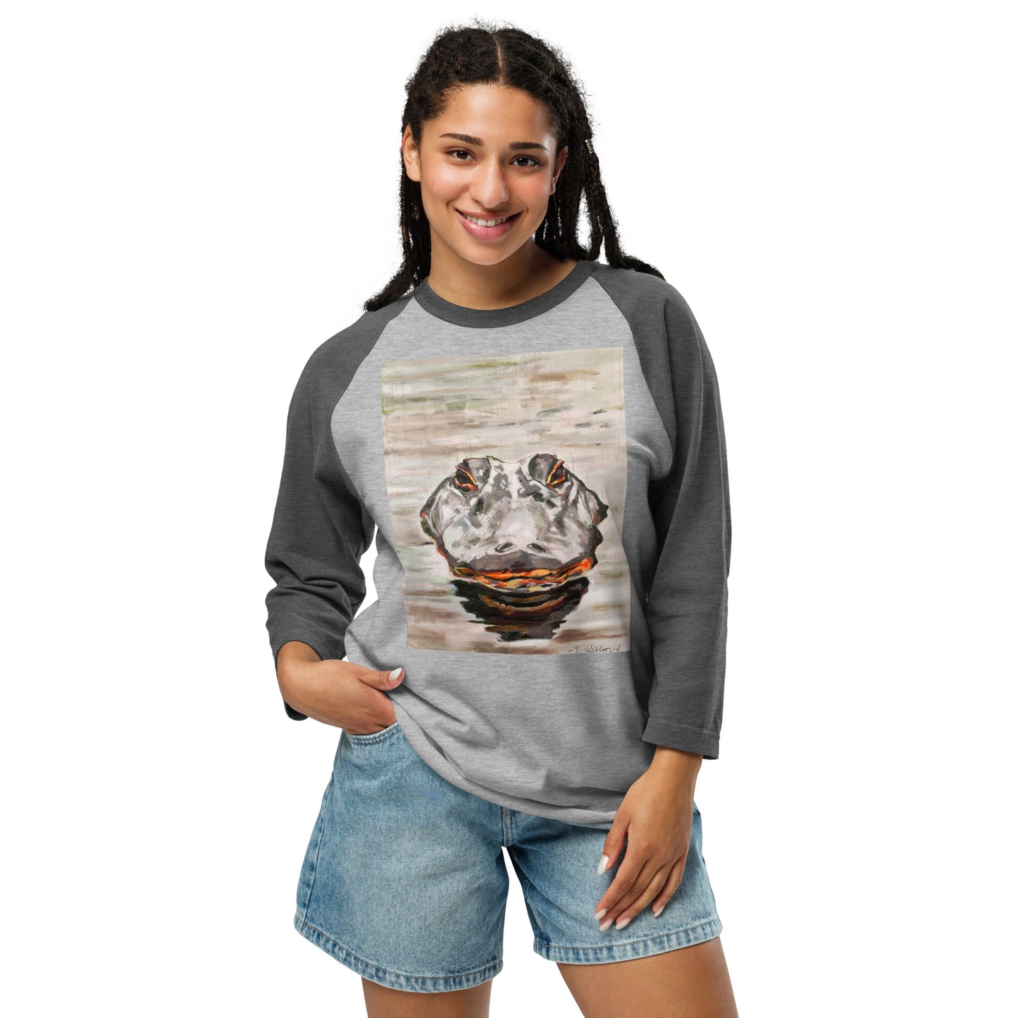 Gator Head 3/4 sleeve raglan shirt