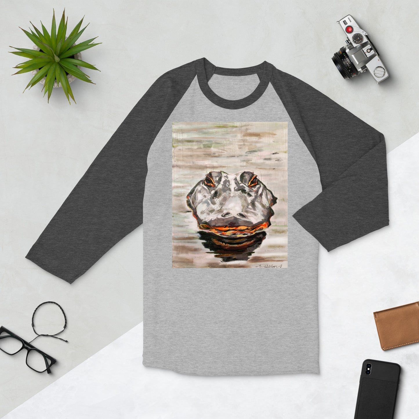 Gator Head 3/4 sleeve raglan shirt