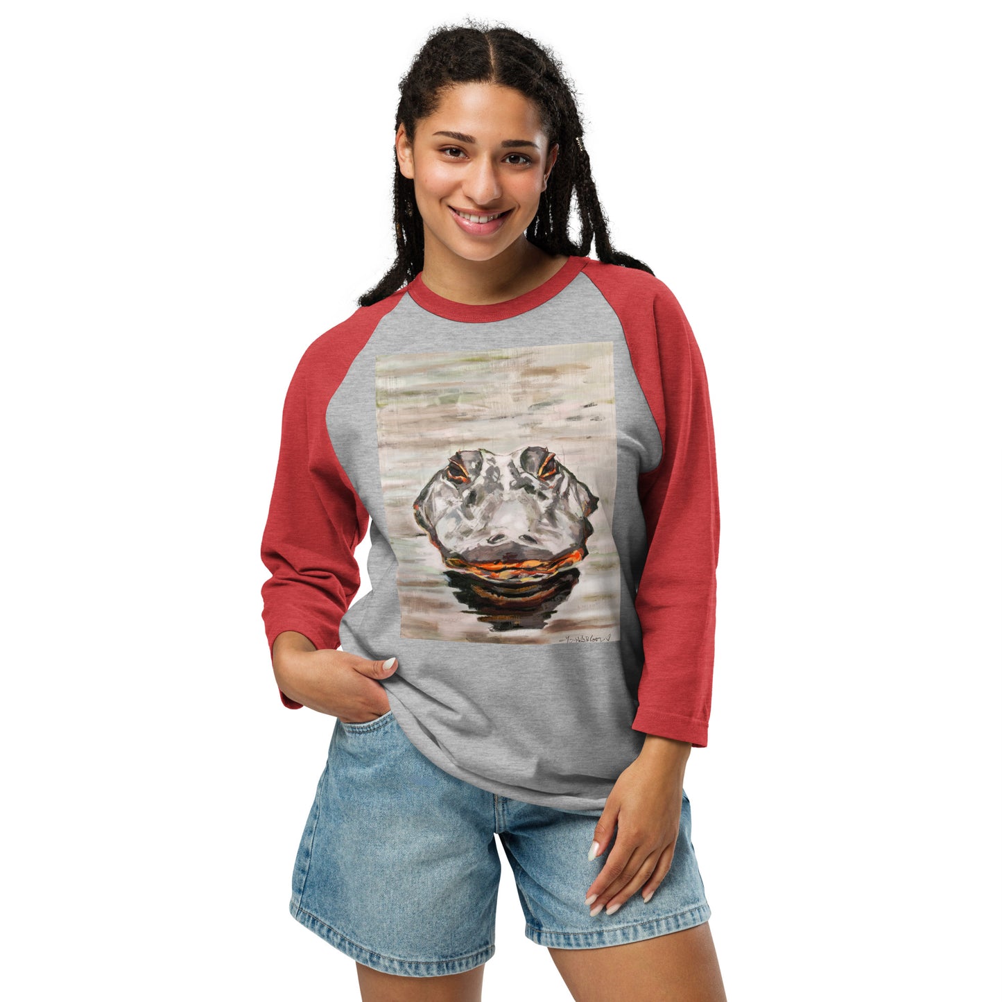 Gator Head 3/4 sleeve raglan shirt